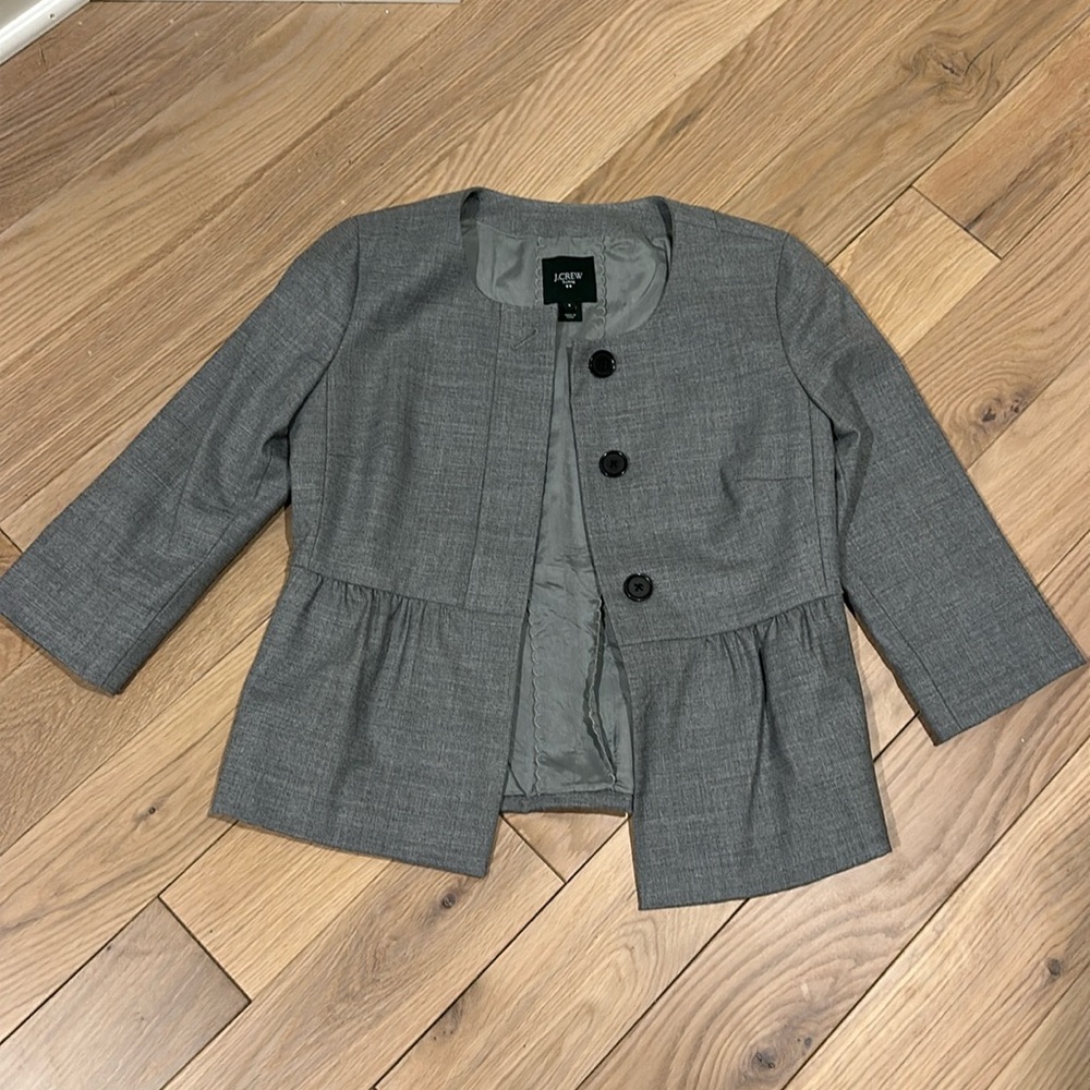 J Crew peplum jacket, wool, size 0, excellent used condition